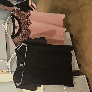 Shein lace top short sleeve short